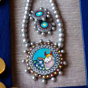 Pichwai Terracotta Statement Set