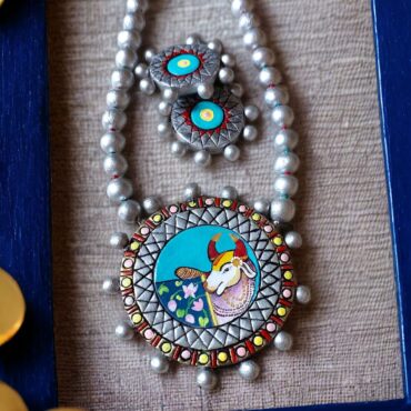 Pichwai Terracotta Statement Set