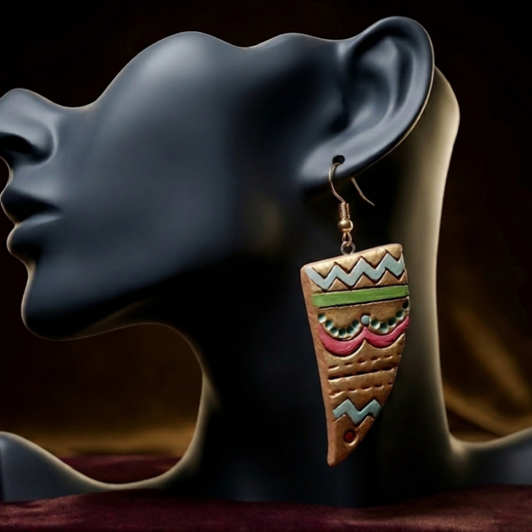 Tribal Pattern Drop Earrings