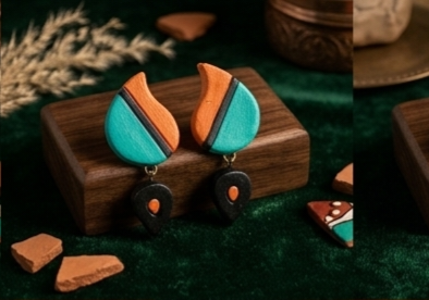 Teal Mridika Drop Earrings