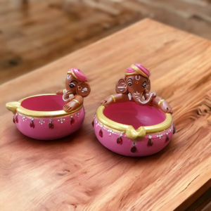Shubh Ganesh Diya Set (Pink)